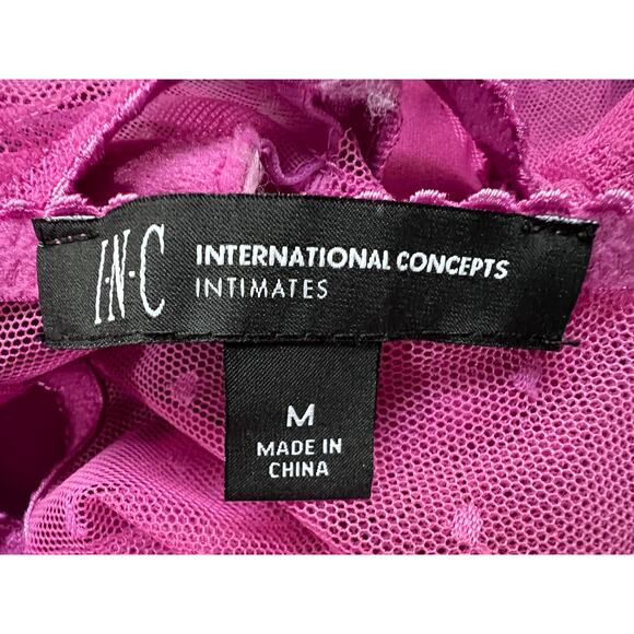 I.N.C. INTERNATIONAL CONCEPTS SHEER SWISS DOT CUPPED BODYSUIT PINK MEDIUM NEW! - Picture 3 of 11